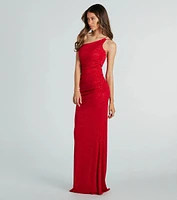 Aileen Formal One-Shoulder Glitter Mermaid Dress