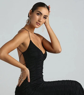 Nala Formal Ruched Strappy Back Mermaid Dress