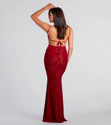 Daniela Velvet Open Back Mermaid Dress