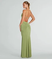 Anya Formal Strappy Open-Back Mermaid Dress