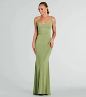 Anya Formal Strappy Open-Back Mermaid Dress