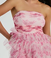 Liliane Garden Rose Ruffled A-Line Formal Dress