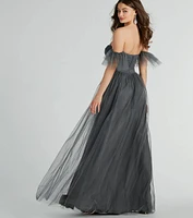 Lennyn Off-The-Shoulder A-Line Tulle Formal Dress