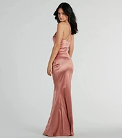 Courteney Cowl Neck Mermaid Satin Formal Dress