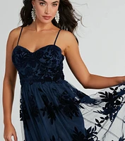 Thelma Sweetheart A-Line Velvet Tulle Dress