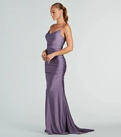 Whitley Formal Ruched Long Mermaid Dress