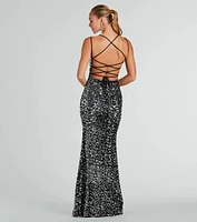 Kiara Formal Sequin Velvet Mermaid Dress