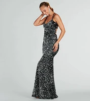 Kiara Formal Sequin Velvet Mermaid Dress