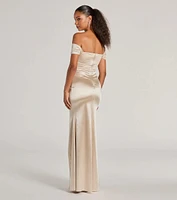 Laura Off-The-Shoulder Mermaid Satin Formal Dress