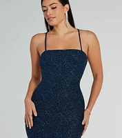 Daisia Strappy Back Mermaid Glitter Formal Dress