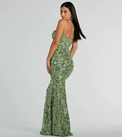 Meredith One-Shoulder Sequin Formal Dress