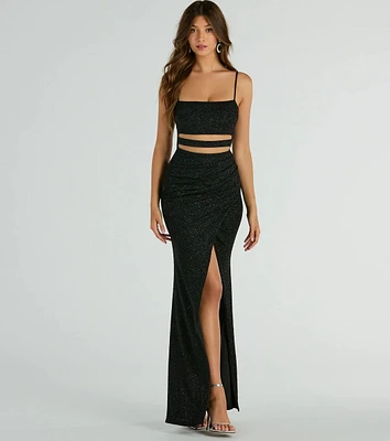 Candice Cutout Strappy Mermaid Glitter Formal Dress