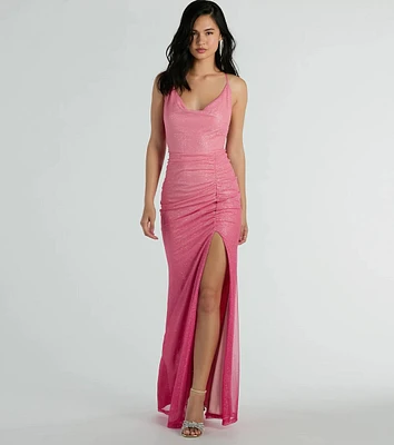 Kate Strappy Back Ombre Glitter Formal Dress