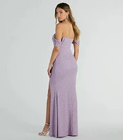 Tamara Off-The-Shoulder Mermaid Glitter Formal Dress