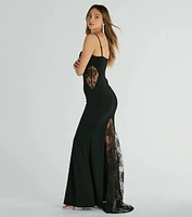 Carla Cowl Neck Mermaid Lace Crepe Formal Dress