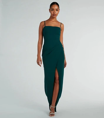 Christie Sleeveless Slim Crepe Formal Dress