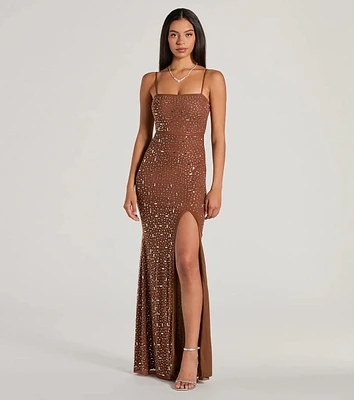 Britt Sleeveless Mermaid Rhinestone Formal Dress