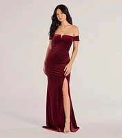 Alayna Velvet Off-The-Shoulder Mermaid Dress