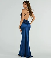 Sandy Sequin Corset Mermaid Satin Formal Dress