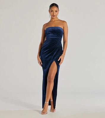 Cordelia Velvet Glitter Long Wrap Dress