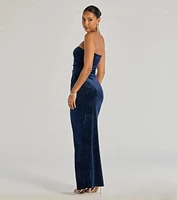 Cordelia Velvet Glitter Long Wrap Dress