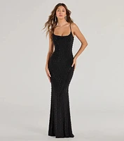 Elliot Rhinestone And Pearl Mesh Mermaid Dress