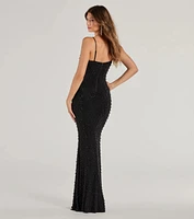 Elliot Rhinestone And Pearl Mesh Mermaid Dress