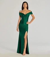 Steff Off-The-Shoulder Mermaid Slit Formal Dress