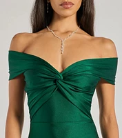 Steff Off-The-Shoulder Mermaid Slit Formal Dress