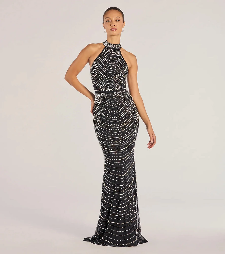 Sloane Rhinestone And Faux Pearl Mermaid Dress