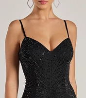 Nadia Rhinestone Sheer Mesh Formal Dress