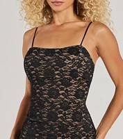 Pippa High-Slit Open Back Lace Dress