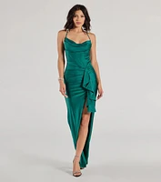 Axelle High Slit Open Back Mermaid Dress