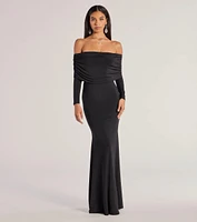 Carmen Off-The-Shoulder Long Sleeve Mermaid Dress