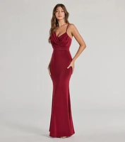 Margot One-Shoulder Cowl Neck Mermaid Dress