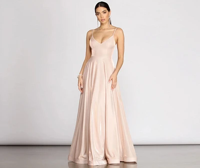 Sabrina Metallic Mesh Ball Gown