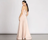 Sabrina Metallic Mesh Ball Gown