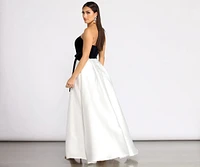 Valentina Velvet and Satin Ball Gown