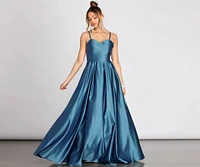 Maisy Satin Strappy Back Gown