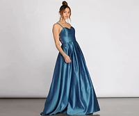 Maisy Satin Strappy Back Gown