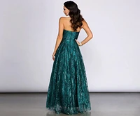 Rae Strapless Glitter Ball Gown