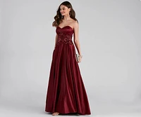 Ellie Lace-Up Sequin Ball Gown