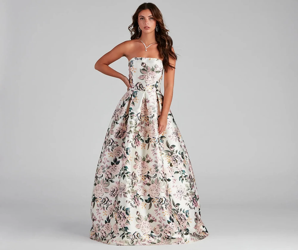 Holland Strapless Floral Ball Gown