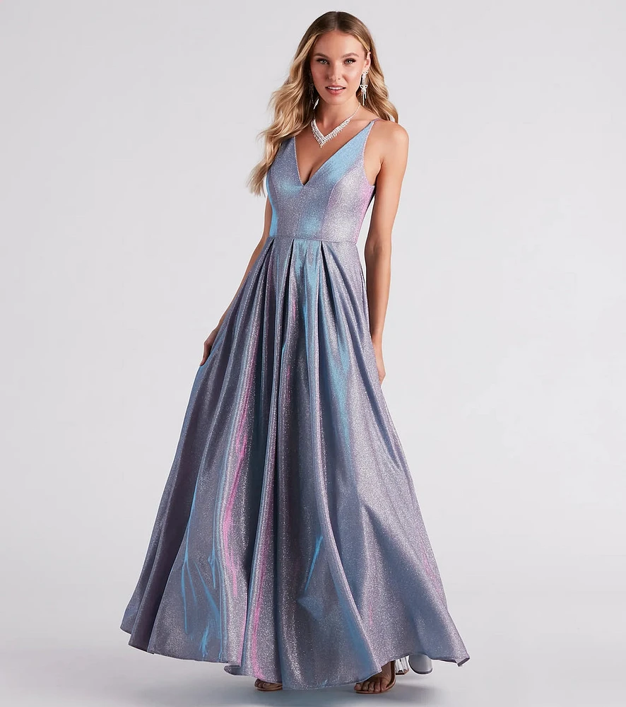 Delaney Iridescent Glitter Woven Ball Gown