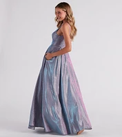 Delaney Iridescent Glitter Woven Ball Gown