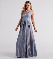 Delaney Iridescent Glitter Woven Ball Gown