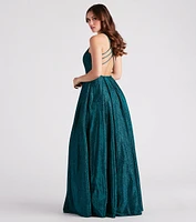 Margie Glitter A-Line Ball Gown