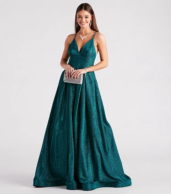 Kiara Glitter A-Line Ball Gown