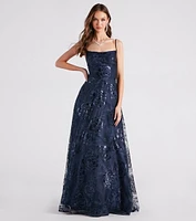 Helga Sequin Embroidered A-Line Ball Gown