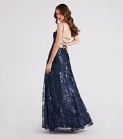 Helga Sequin Embroidered A-Line Ball Gown